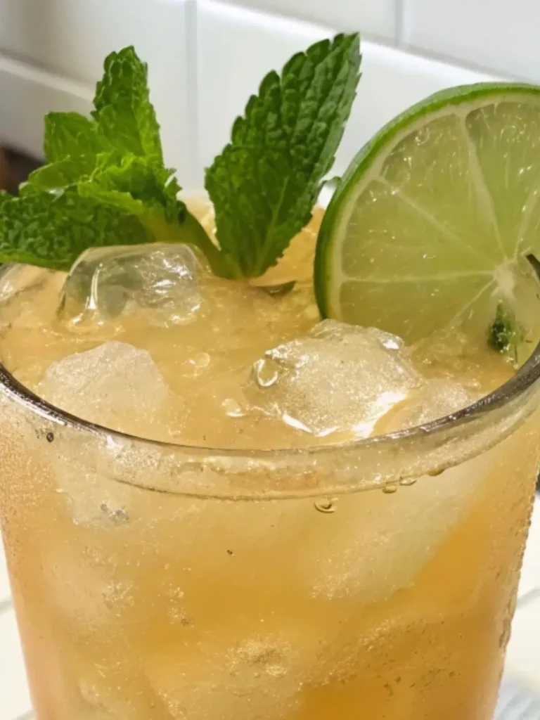 A Close up Mango Mule Mocktail Glass