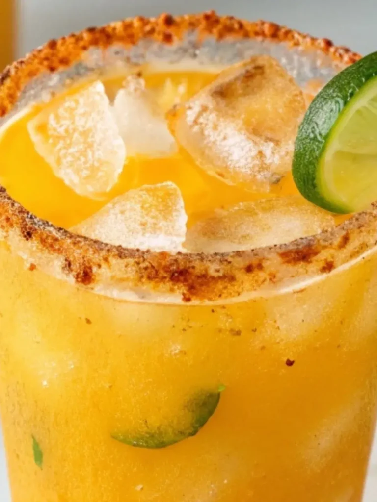 A Close up Spicy Mango Mocktail Glass