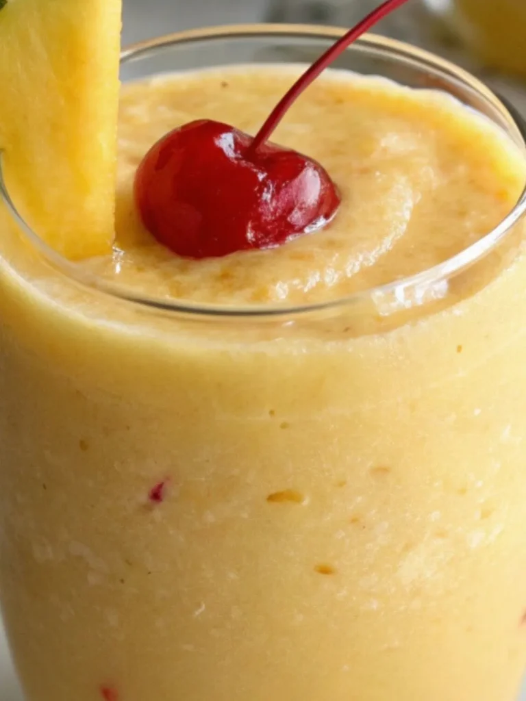 Close-up Glass of Mango Colada Mocktail