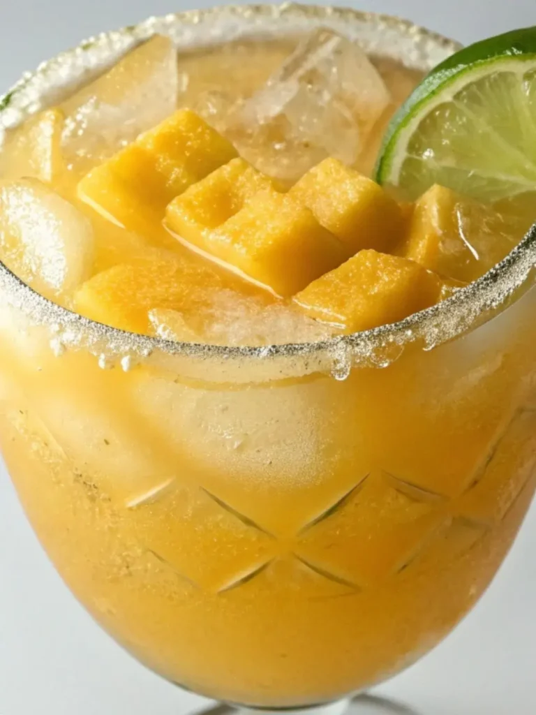 Close up Mango Daiquiri Mocktail Glass