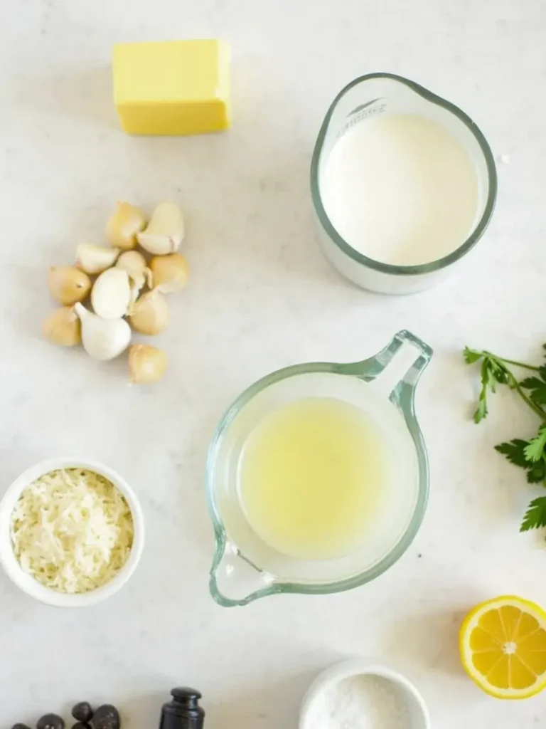 Ingredients for Creamy Lemon Pepper Sauce