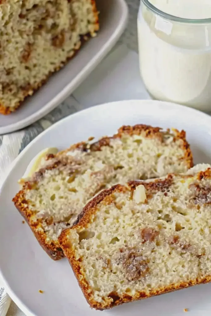 Two slices of Amish Cinnamon Bread